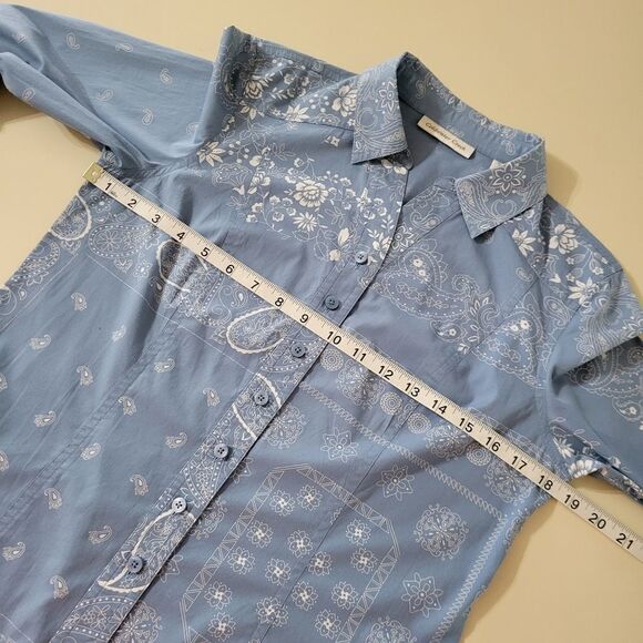 Coldwater Creek Women's Paisley and Floral Button-Down Shirt - Picture 3 of 12